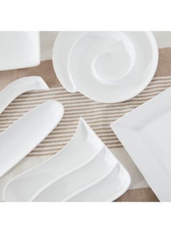 Home Box 6-Piece Nova Entertainment Serving Set White J Platter 27x27x3 cm, O Platter 25x25x6 cm, Platter 26x26x2 cm, Side Plate 27x22x2.5 cm, Oval Platter 33x3x3 cm, Tray 34.8x8.5x3cm  - Image 5