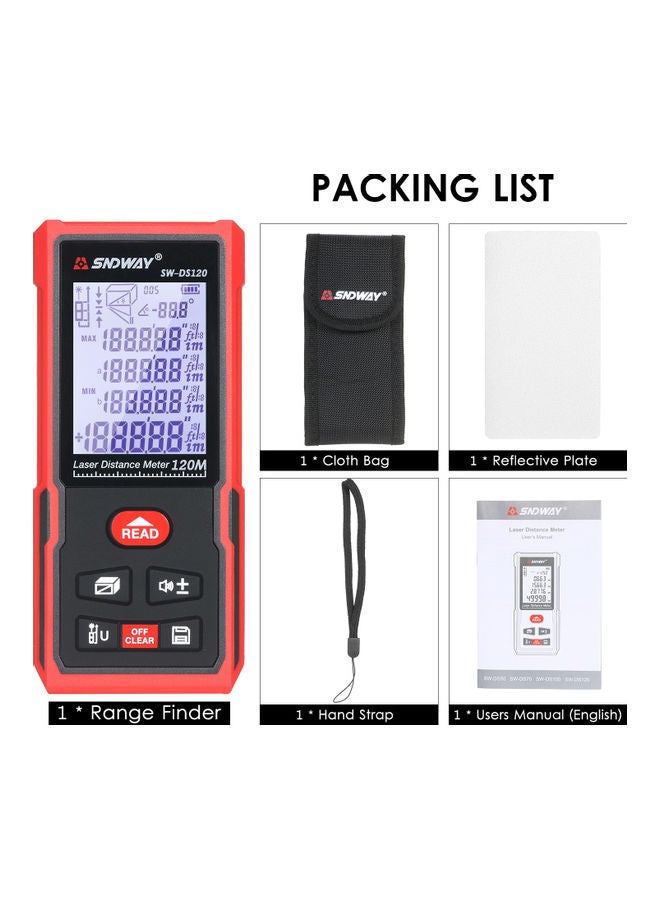 SNDWAY - 120 Meters Laser Distance Meter Black/Red - Image 1