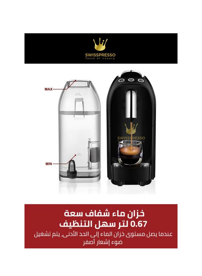 Swisspresso - Nespresso Compatible Coffee Machine 1225.0 W SCMFWHT01 White/Black - Image 1