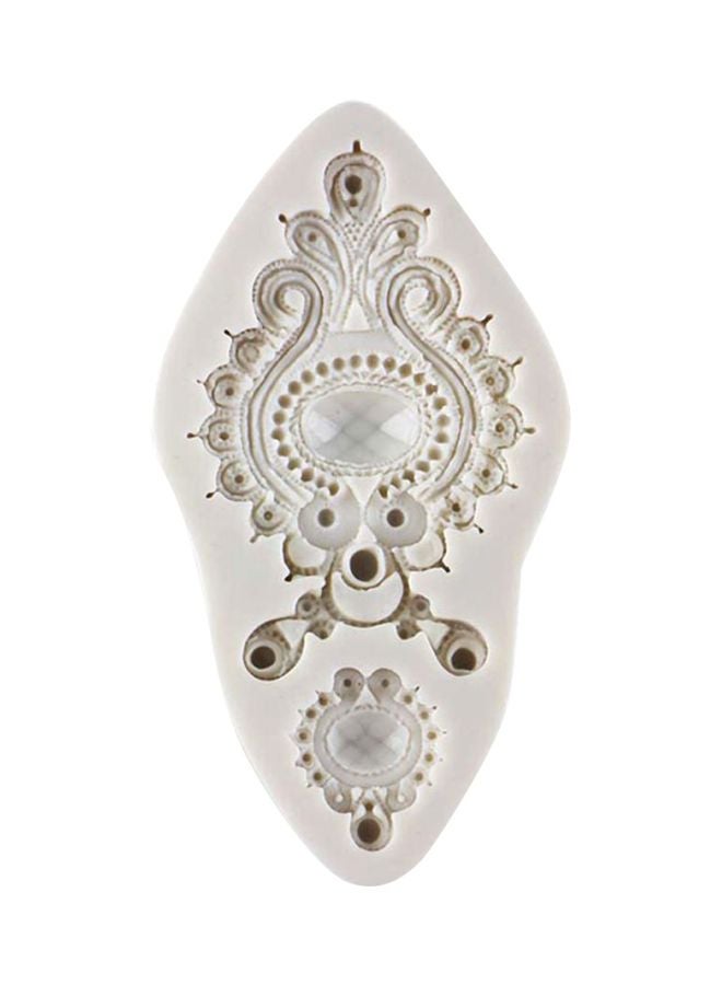 شاربدو قالب كيك الفوندان من السيليكون أبيض 10.7x5.7x1.1سم