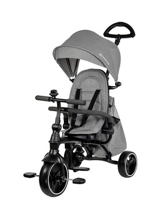 Tricycle Jazz, Baby Push Trike, 4 In 1, Compact Folding, Free Wheel Functions, With Sun Canopy, Parent Handle, Footrest, Accessories, Bag, Bell, From 9 Months To 3 Years, Gray 96.8 x 47 x 99.8 cmcm - v1621343120/N47531351A_1