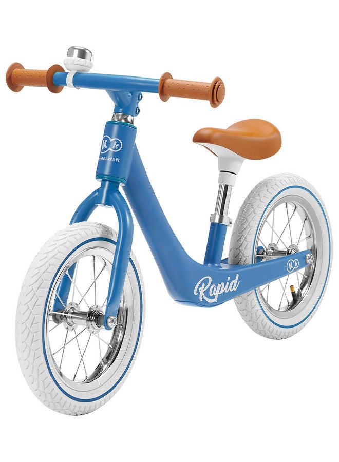 Kinderkraft Balance Bike Rapid, Lightweight Bicycle, No Pedals, 12 Inches Wheels, With Ajustable Seat, Retro Style, Magnesium Frame, For Toddlers Kids, From 3 Years Old To 35 Kg, Blue 85x39x53cm 
