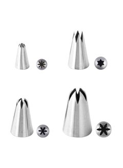 Beauenty 4-Piece Cake Decorating Piping Nozzle Set Silver 30 Millimeter, 25 Millimeter, 18  - Image 1