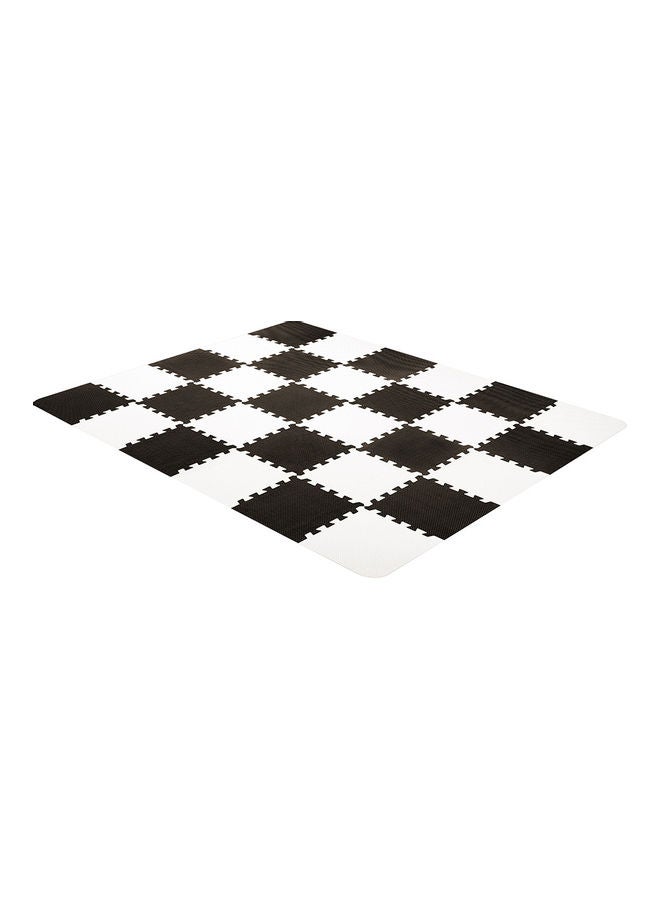 Kinderkraft Puzzle Play Mat Luno, Educational Playmat, Soft Foam Floor, Waterproof, Easy To Clean, No Harmful Substances, Foldable, For Kids Baby, 150X180 Cm, 30 Pieces, Bag In Set, White, Black - Image 1