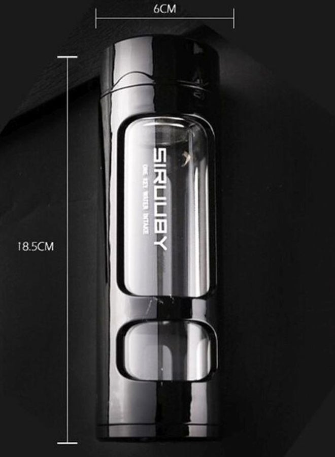 Beauenty Creative Delicate Office Water Bottle Black/Clear 6x18.5cm  - Image 2