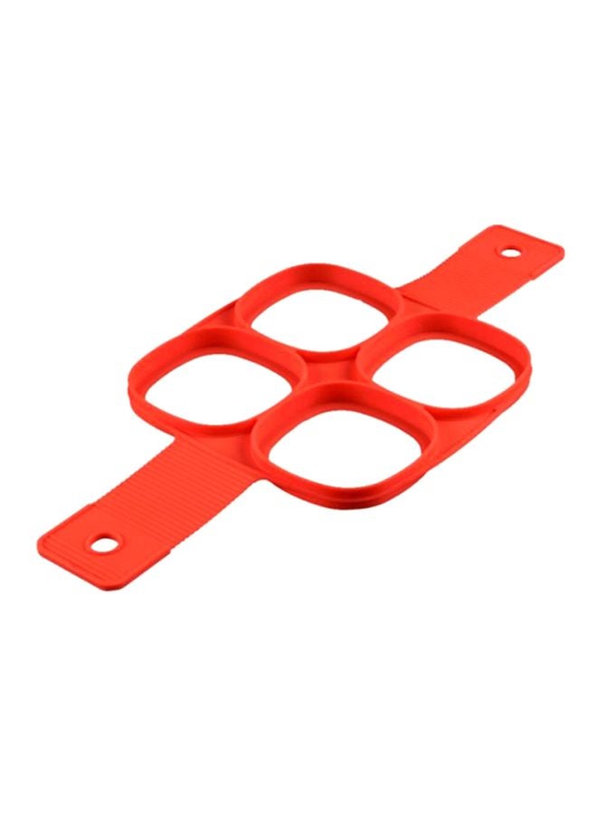 CYTHERIA - Silicone Pancakes Egg Pancake Rings Omelette Mould Ring Tool Red 10x15x15cm - Image 1