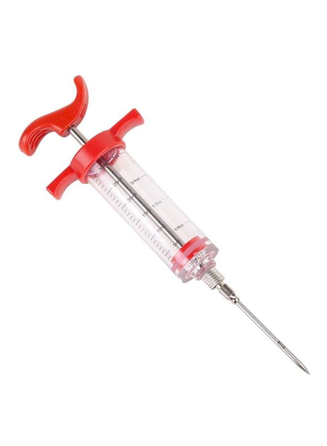 CYTHERIA BBQ Meat Marinade Injector Clear/Red/Silver 20x7x7.5cm - Image 1