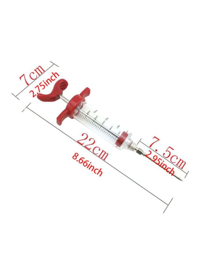CYTHERIA BBQ Meat Marinade Injector Clear/Red/Silver 20x7x7.5cm - Image 2