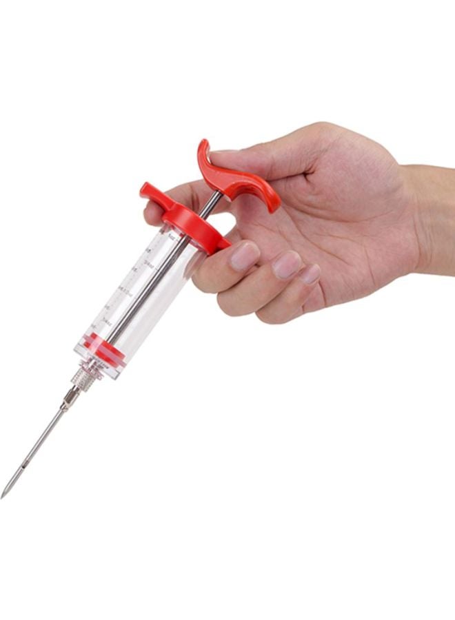 CYTHERIA BBQ Meat Marinade Injector Clear/Red/Silver 20x7x7.5cm - Image 3