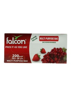 200-Piece Multi Purpose Bags Clear 20x30cm