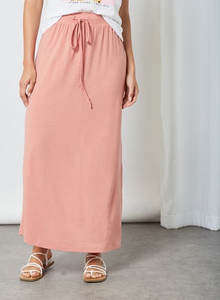 Mava Drawstring Waist Skirt Old Rose