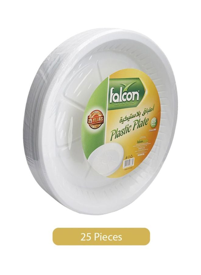 فالكون طبق بلاستيكي مستدير بعدد 25 قطعة أبيض 25x22سم - Image 2