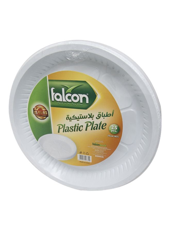 فالكون طبق بلاستيكي مستدير بعدد 25 قطعة أبيض 25x22سم - Image 3