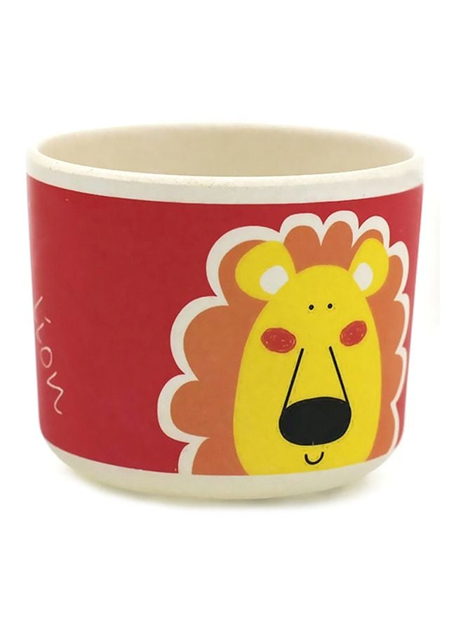 فيسمان مج مصنوع من ألياف الخيزران بطبعة كرتونية على شكل أسد، للأطفال متعدد الألوان - Image 3