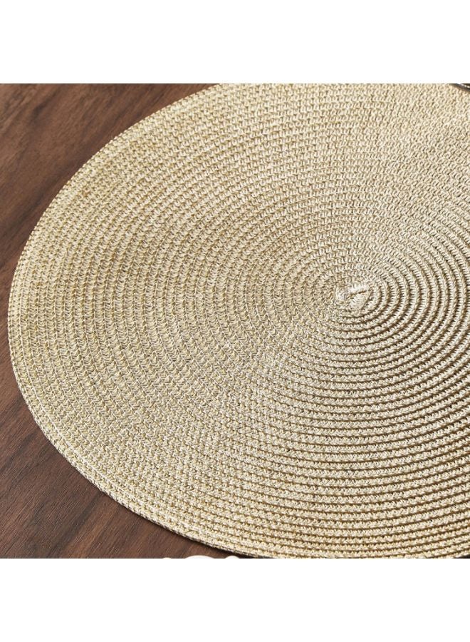 Home Box Galaxy Round Woven Placemat Beige 38cm  - Image 4