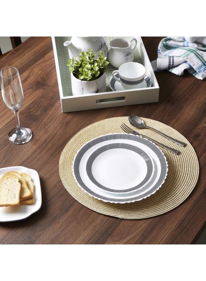 Home Box Galaxy Round Woven Placemat Beige 38cm  - Image 1