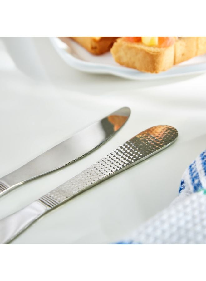 هوم بوكس طقم سكاكين مائدة مشكلة بالطرق مكون من قطعتين فضي 22.5x0.35x2.25سم - Image 3