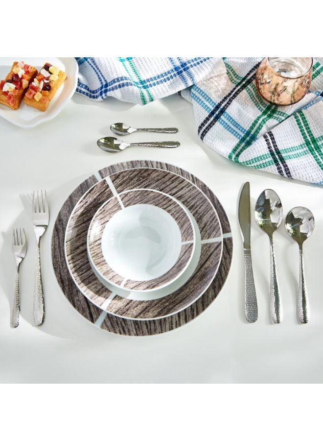 هوم بوكس طقم سكاكين مائدة مشكلة بالطرق مكون من قطعتين فضي 22.5x0.35x2.25سم - Image 5