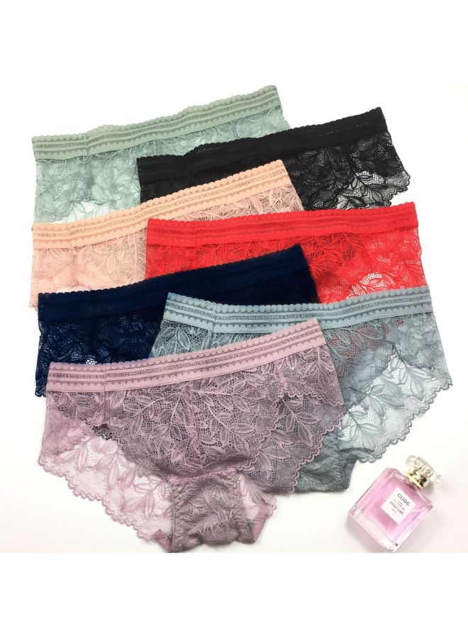 7 Piece Lace Fashion Brief Set Multicolour - Image 1