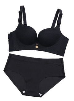 Generic Comfy Beauty Back Thin Bra Panties Set Black 