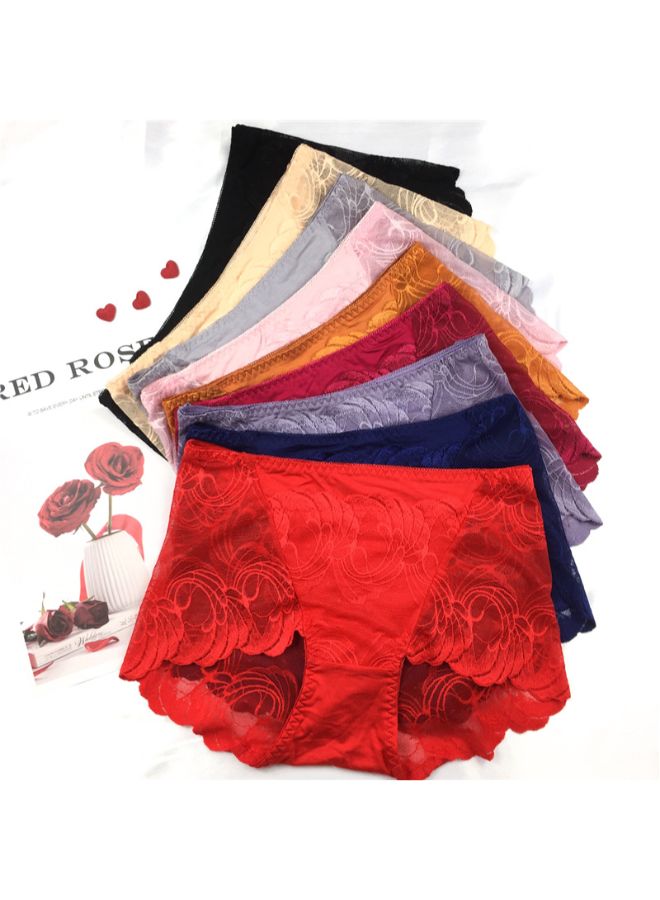 9 Piece Lace Fashion Brief Set Multicolour