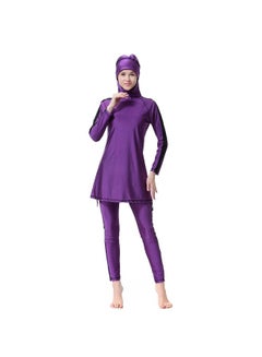 Generic Sun Protection Conservative Swimwear Burkinis Purple  - Image 3