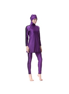 Generic Sun Protection Conservative Swimwear Burkinis Purple  - Image 4