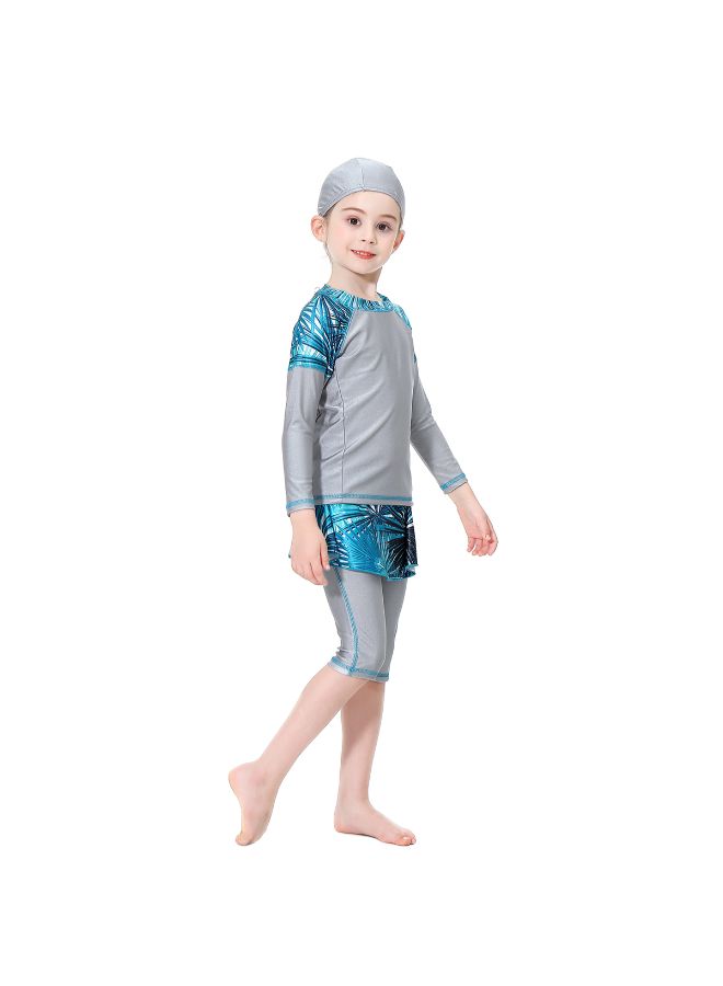 بوركيني عصري بأكمام طويلة رمادي/أزرق - Image 4