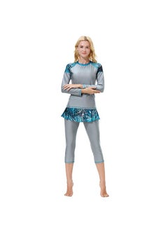 Generic Fashion Long Sleeve Burkini Grey/Blue  - Image 3