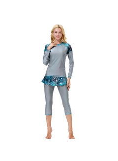 Generic Fashion Long Sleeve Burkini Grey/Blue  - Image 4