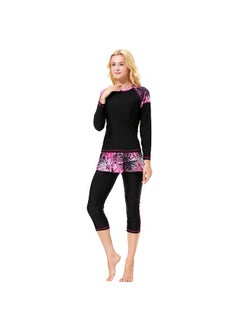 Generic Fashion Long Sleeve Burkini Black/Pink  - Image 2