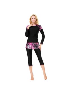 Generic Fashion Long Sleeve Burkini Black/Pink  - Image 3