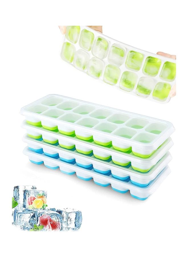 Generic - 4-Piece Ice Cube Tray Set Multicolour 25.4x9.8x2.8cm - Image 1
