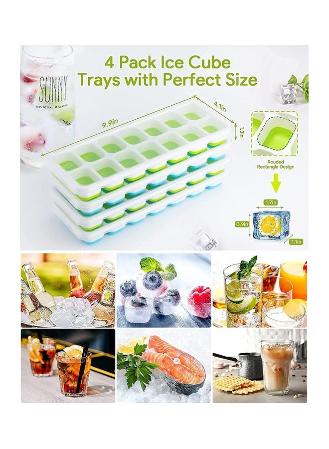 Generic - 4-Piece Ice Cube Tray Set Multicolour 25.4x9.8x2.8cm - Image 1