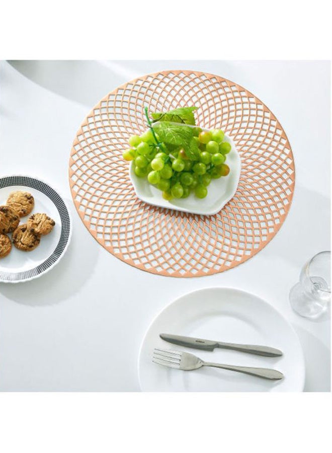 هوم بوكس لبادة صحون بي في سي مستديرة من إلياس - 38 سم ذهبي وردي 38سم - Image 4