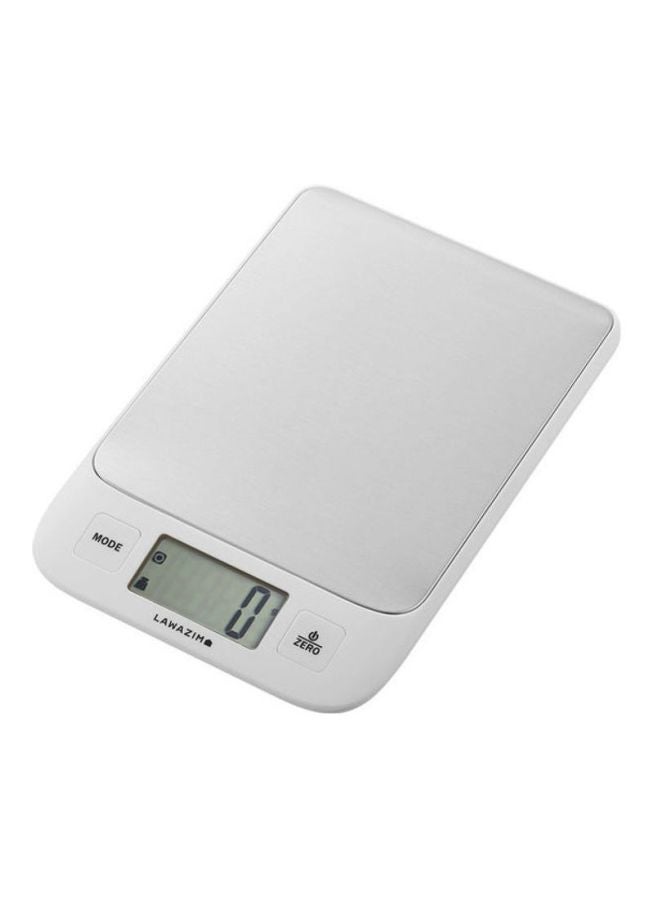 LAWAZIM - Digital Precision Kitchen Scale White/Silver 25.6cm - Image 1