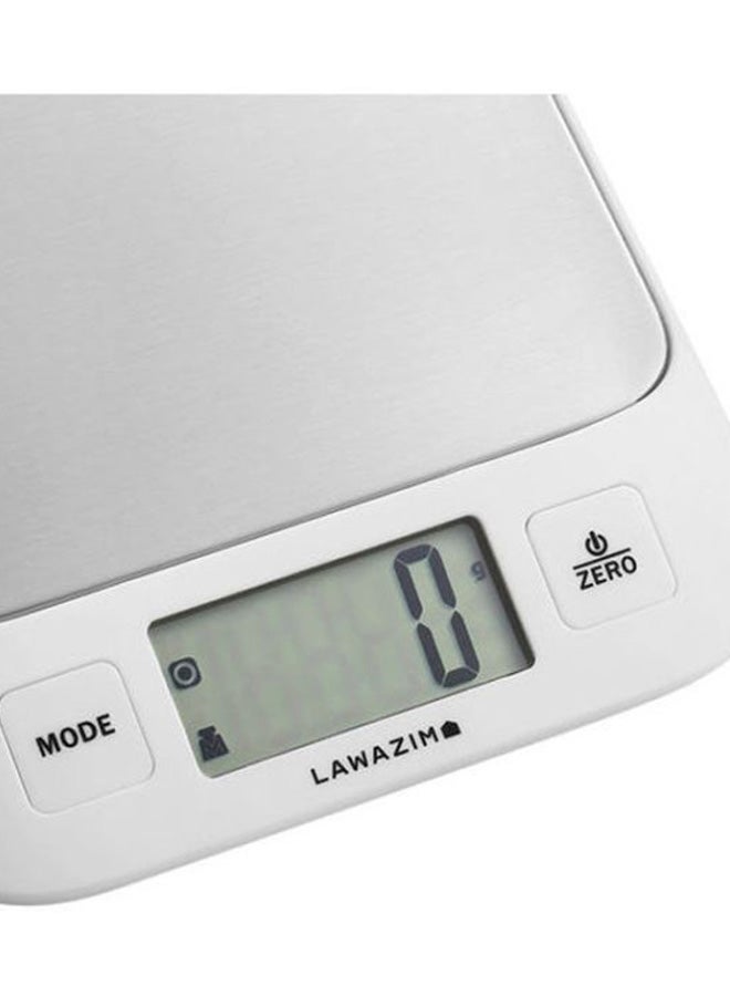 LAWAZIM - Digital Precision Kitchen Scale White/Silver 25.6cm - Image 1