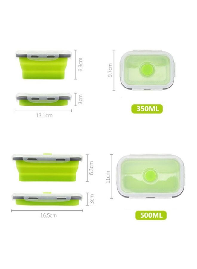 Sharpdo 4-Piece Lunch Box Green/Clear 13.1x9.7x6.3 Cm, 16.5x6.3x11 Cm, 18.5x6.6x12 Cm, 21.5x13.5x7.2cm  - Image 2