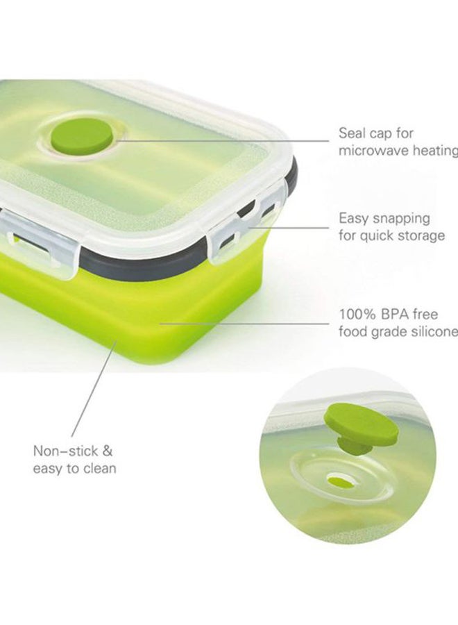 Sharpdo 4-Piece Lunch Box Green/Clear 13.1x9.7x6.3 Cm, 16.5x6.3x11 Cm, 18.5x6.6x12 Cm, 21.5x13.5x7.2cm  - Image 3