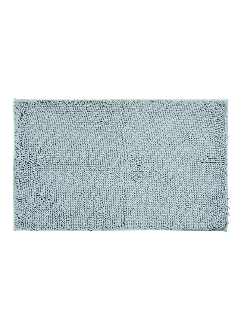Noon East Bath Mat - 60X100 Cm - Shaggy - Spablue Color - Bathroom Mat Anti-Slip 61 x 99 cm Spa Blue