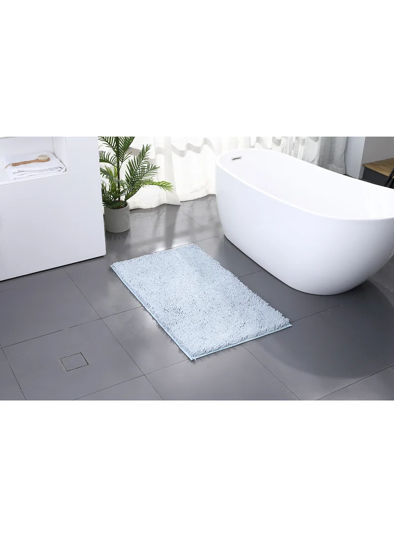 Noon East Bath Mat - 60X100 Cm - Shaggy - Spablue Color - Bathroom Mat Anti-Slip 61 x 99 cm Spa Blue