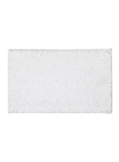 Noon East Bath Mat - 60X100 Cm - Shaggy - White Color - Bathroom Mat Anti-Slip 61 x 99 cm White