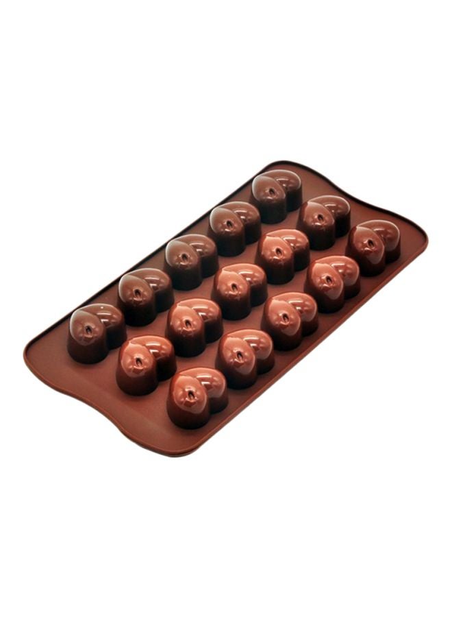 Sharpdo 15-Cavity Silicone Cake Mould Brown 21x10.5x2cm - Image 1