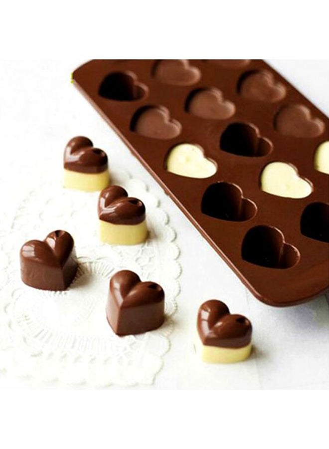 Sharpdo 15-Cavity Silicone Cake Mould Brown 21x10.5x2cm - Image 3