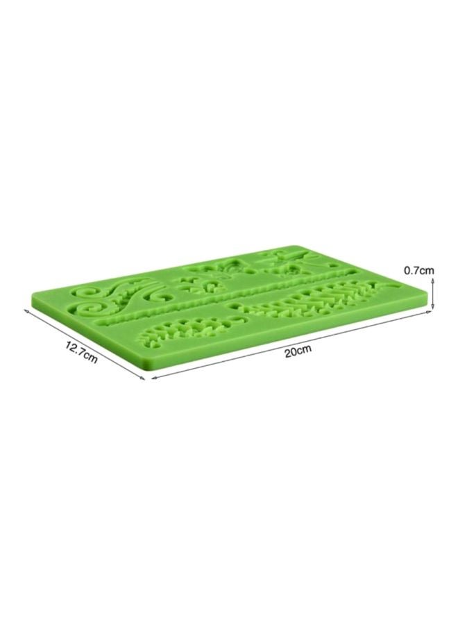Silicone Fondant Cake Printing Mold Embossed Mat Green 20x12.7x0.7cm