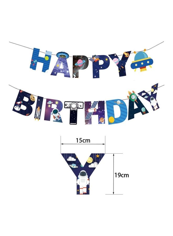 مس تيارا شريط زينة على شكل عبارة "Happy Birthday" بطابع سفن الفضاء ورواد الفضاء - Image 2