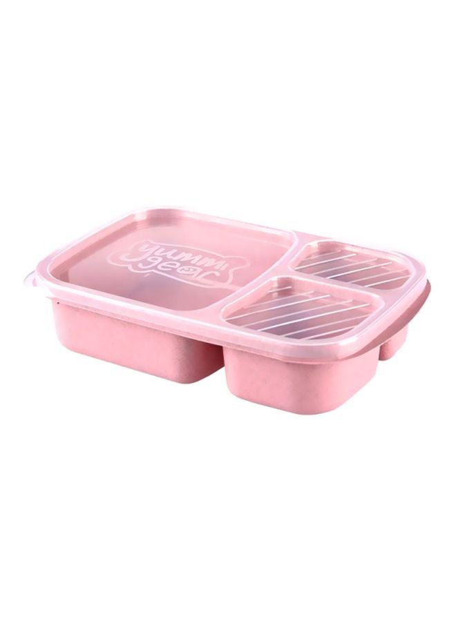 CYTHERIA 3 Grid Portable Food Storage Lunch Box Pink 23.5cm  - Image 1