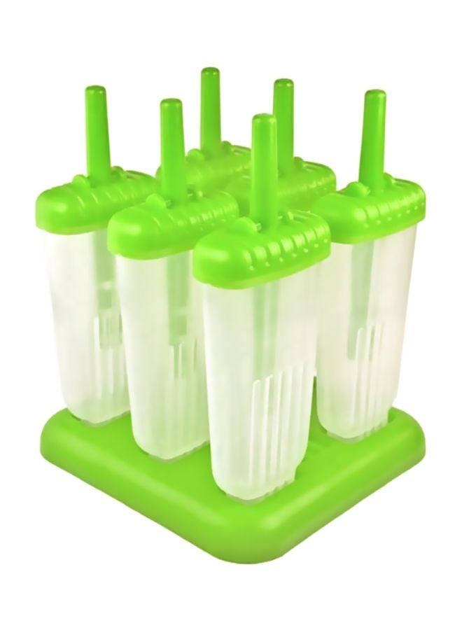 طقم قوالب لعمل المصاصة المثلجة من 6 قطع شفاف / أخضر