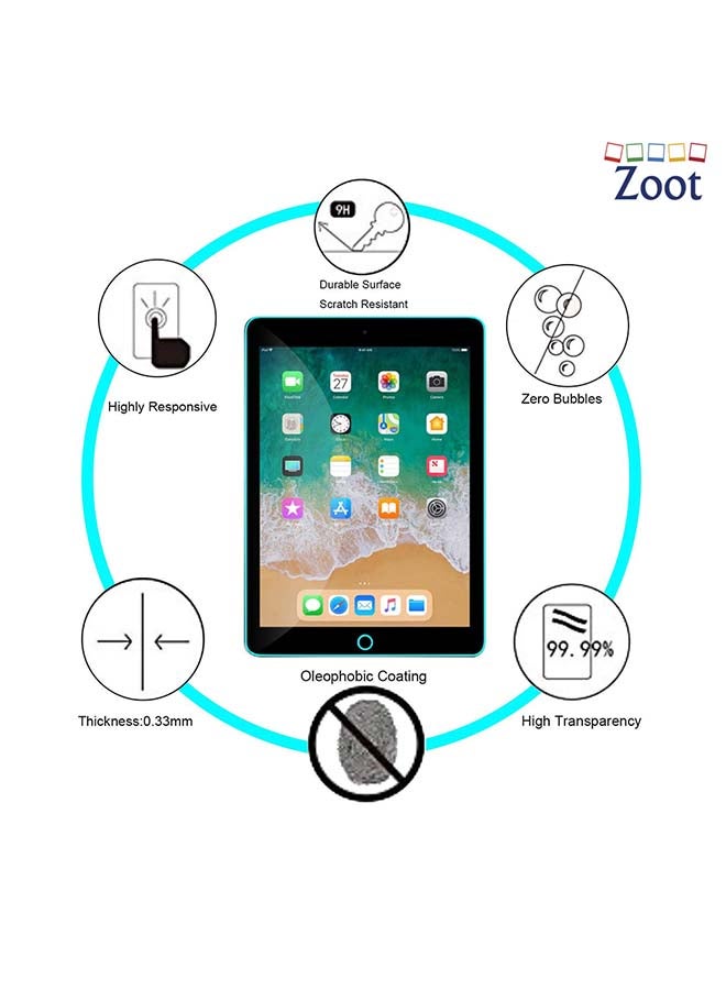 Zoot Tempered Glass Screen Protector For Apple iPad 5th Gen 9.7inch Clear - Image 2