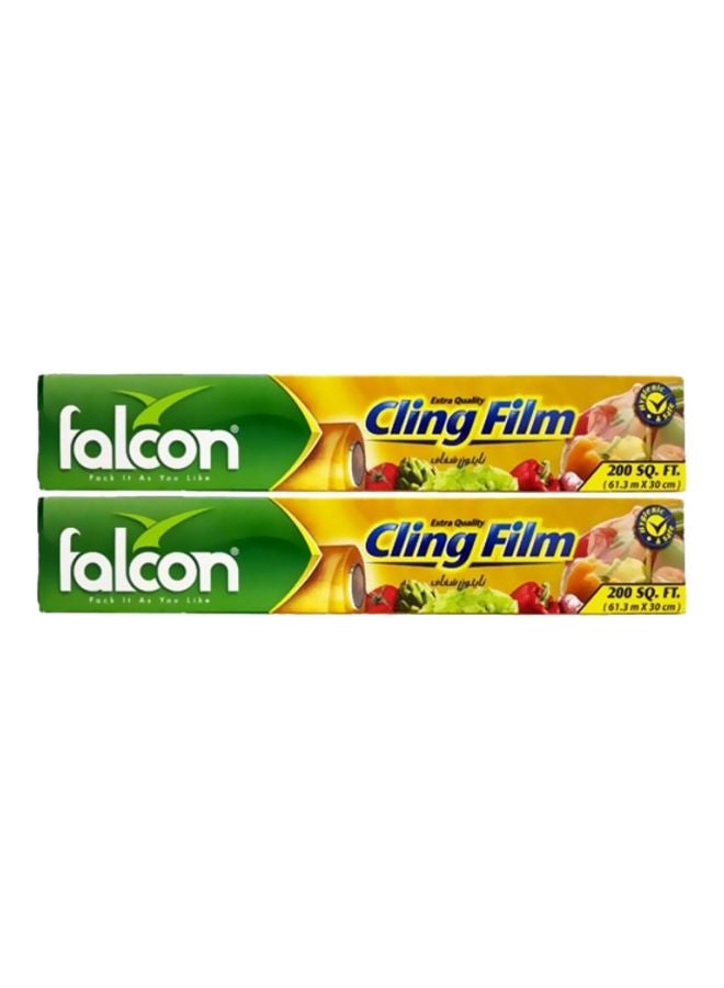 Falcon Pack Of 2 Cling Film Clear 61.3x0.3meter - Image 1
